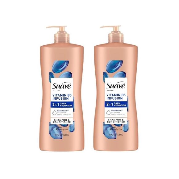 2 Pack Suave Vitamin B5 2-in-1 Daily Hydration Shampoo & Conditioner 28oz each - Picture 1 of 1
